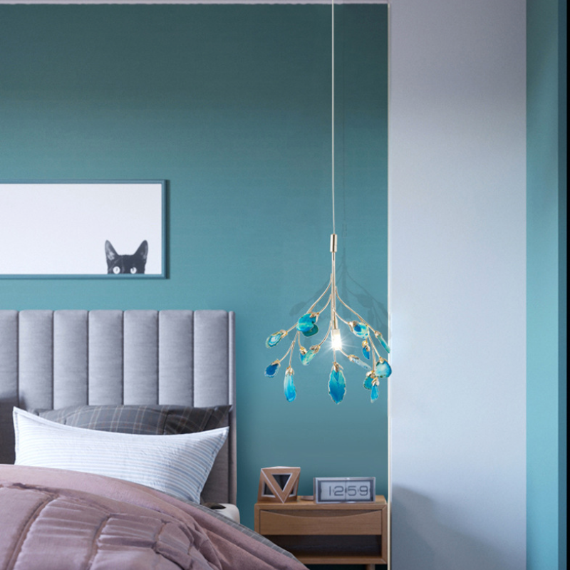 Branch-Style Glass Chandelier with Adjustable Suspension