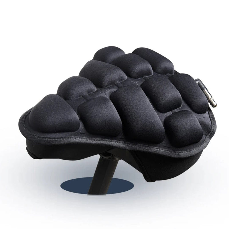 Inflatable Bike Seat Cover with Air Cells and an External Valve