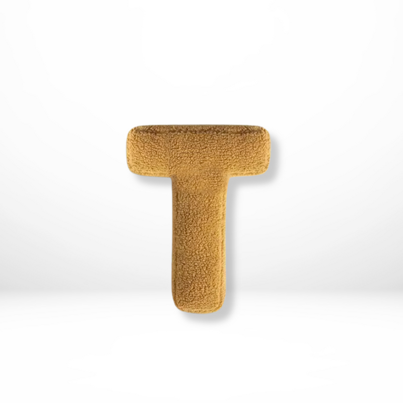 Decorative Alphabet Cushion with Velvet Texture for Home Interior