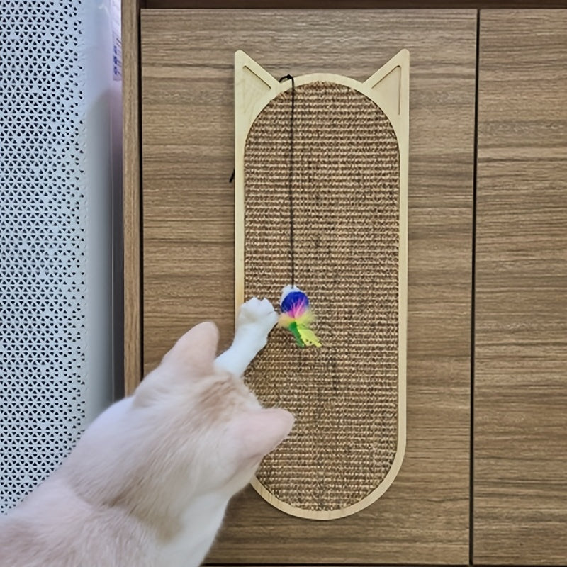 Wooden Wall Scratching Board for Cats – Natural, Playful and Space-Saving Design