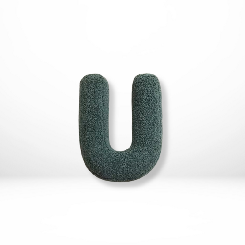 Decorative Alphabet Cushion with Velvet Texture for Home Interior