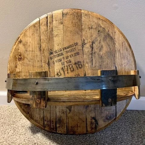 Wooden Wall-Mounted Drinks Display with Rustic and Industrial Look