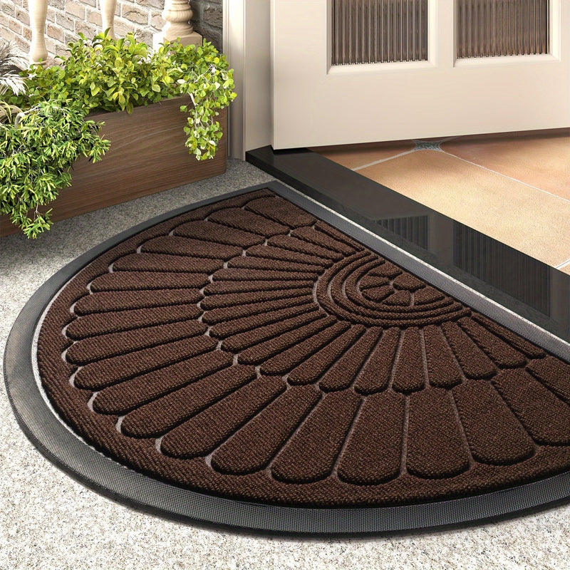 Sustainable Rubber Door Mat - Half-Round Design for Outdoor and Indoor