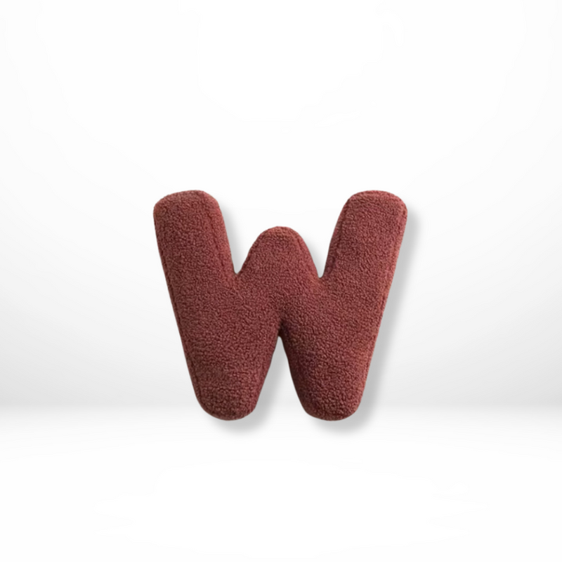 Decorative Alphabet Cushion with Velvet Texture for Home Interior