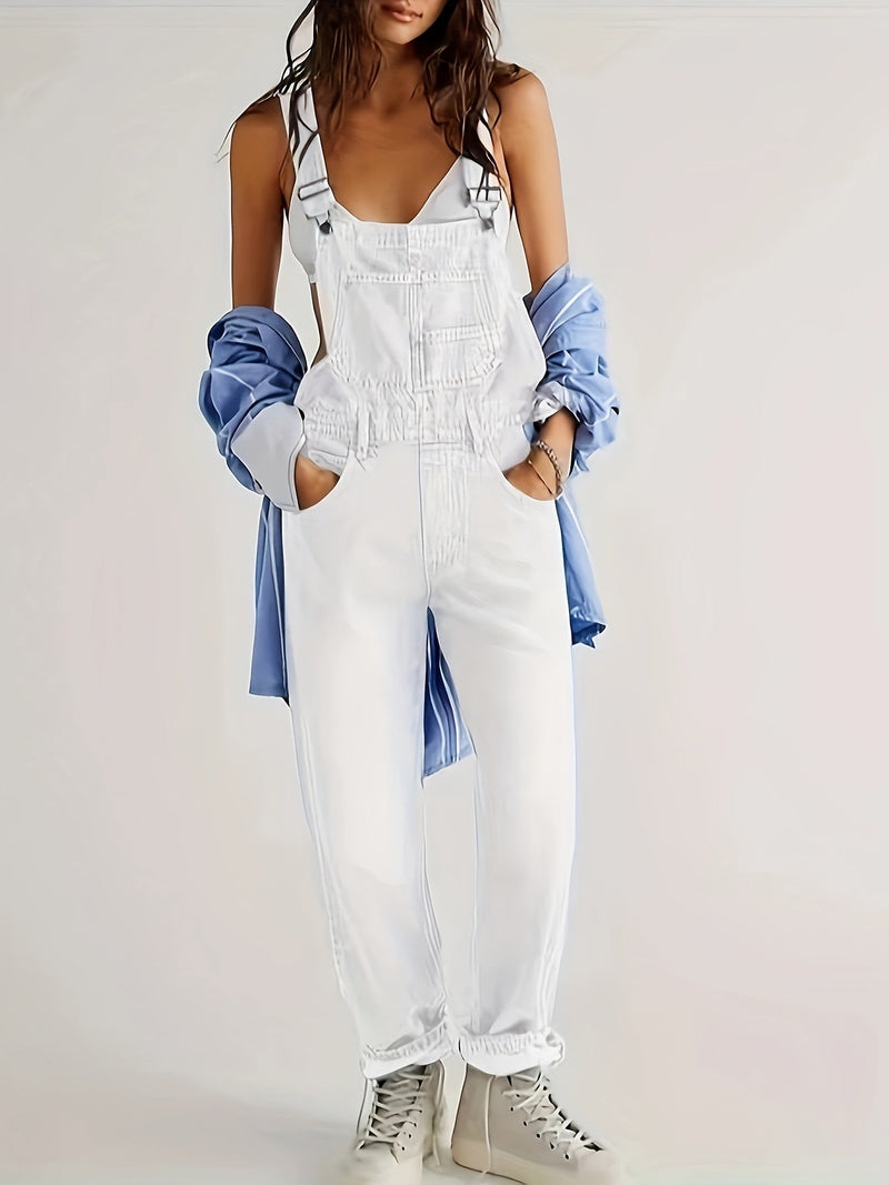 Ladies Denim Dungarees – Casual Overall with Loose Fit
