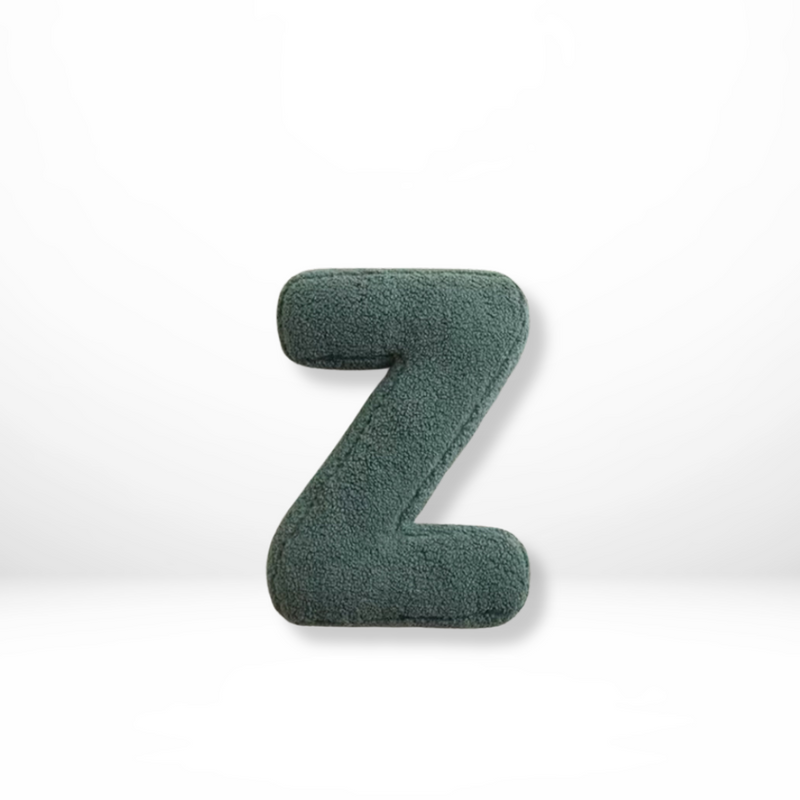 Decorative Alphabet Cushion with Velvet Texture for Home Interior
