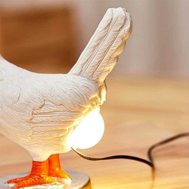 Table Lamp with Chicken Design for Playful and Warm Ambient Lighting in the Home