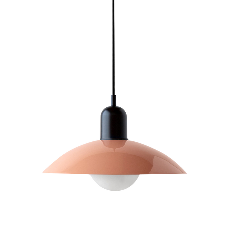 Scandinavian Metal Pendant Light with Wide Curved Shade