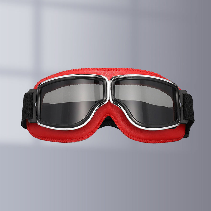 Vintage Motorcycle Goggles with Interchangeable Lenses and Comfort Padding