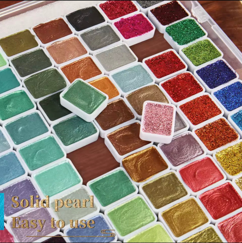 Shimmering Metallic Watercolour Paint Set