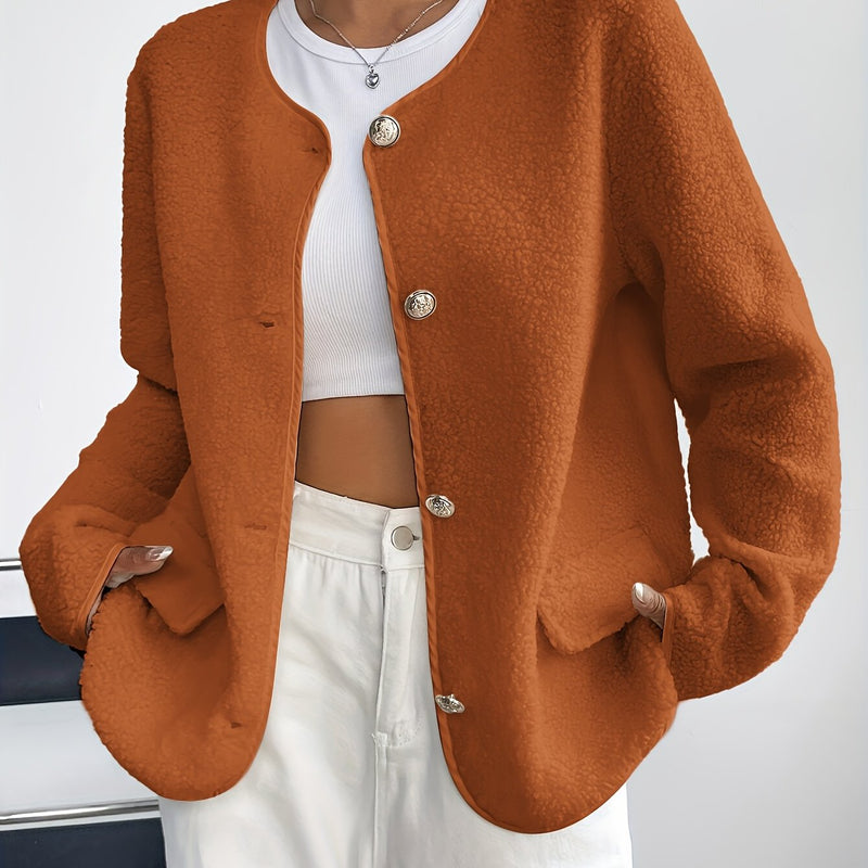 Elegant ladies' jacket with buttons – Timeless and soft for autumn and winter