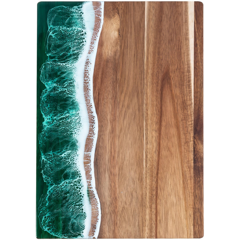 Acacia Wood Cutting Board with Ocean Resin Inlay