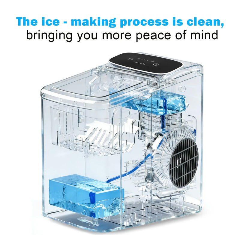 Self-Cleaning Ice Cube Maker with Two Ice Cube Sizes for Daily Use