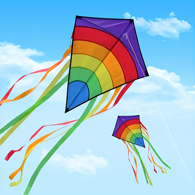 Rainbow Kite with Long Colourful Ribbons for Beach and Outdoor Play