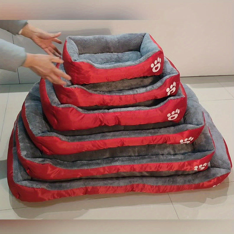 Rectangular dog bed made of polyester with soft filling for all dogs