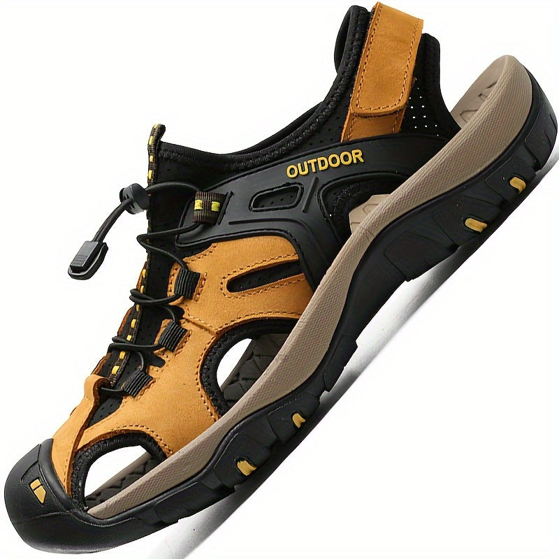 Men's Outdoor Walking Sandals with Closed Toe and Non-Slip Sole