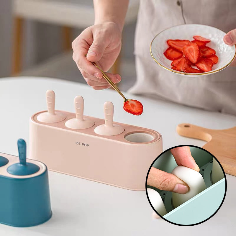 Silicone Ice Pop Mould with Four Reusable Sticks