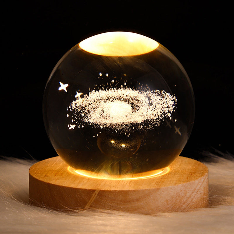3D Saturn Crystal Ball LED Table Lamp