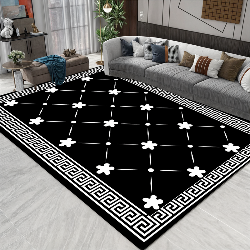 3D Optical Illusion Door Mat with Geometric Checkerboard Pattern for Hall