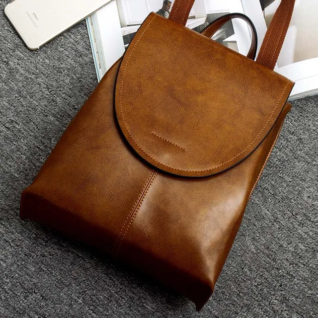 Minimalist Vegan Leather Backpack for Daily Use and Work