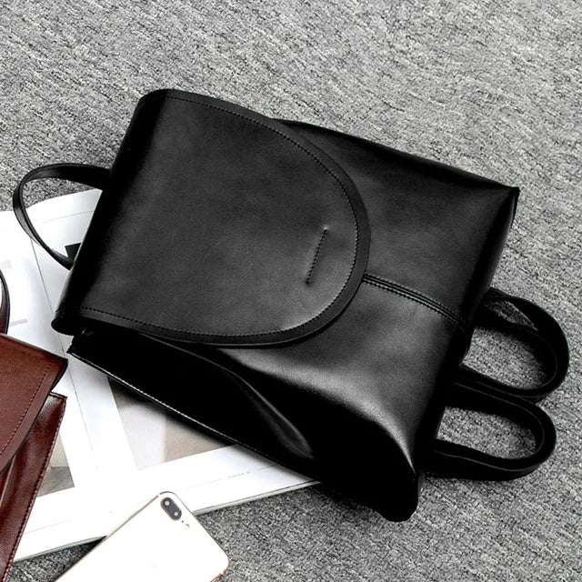 Minimalist Vegan Leather Backpack for Daily Use and Work