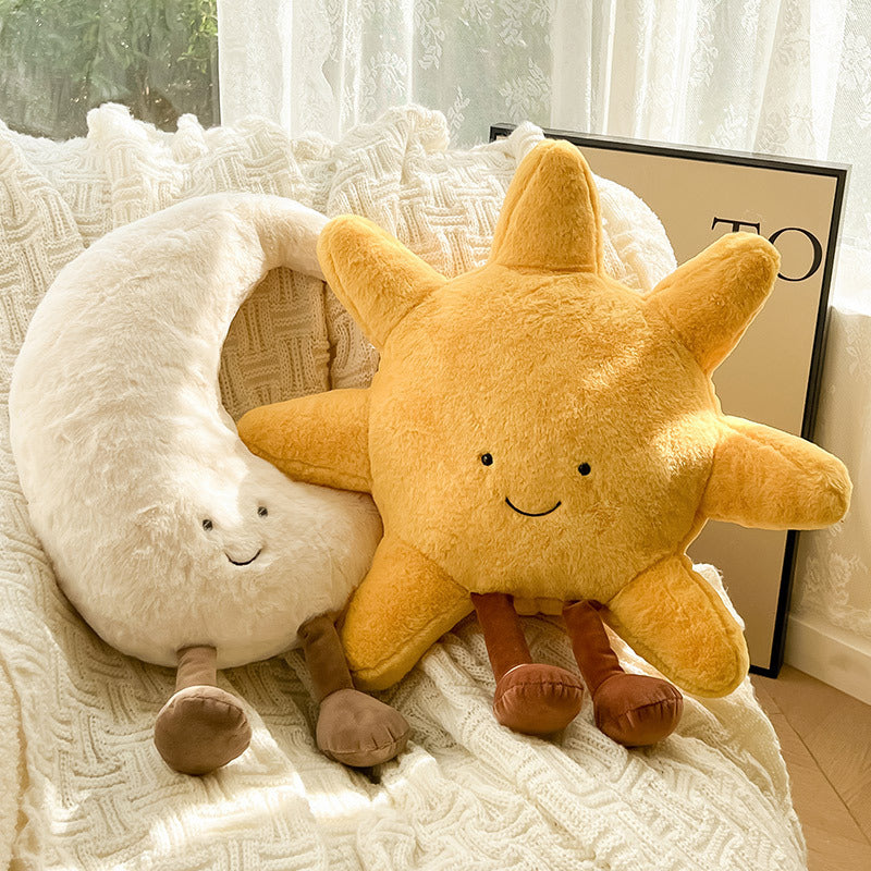 Soft Sun and Moon Cushions for Children's Rooms and Cosy Interior Decoration