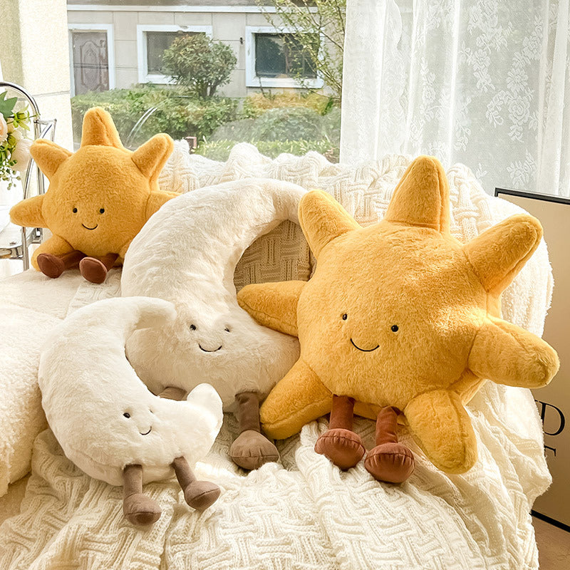 Soft Sun and Moon Cushions for Children's Rooms and Cosy Interior Decoration