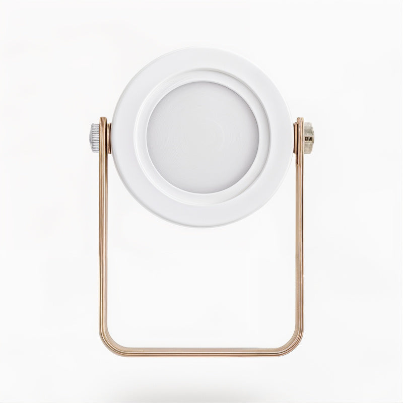 Dimmable LED Table Lamp with Wooden Frame and 360-Degree Adjustable Light
