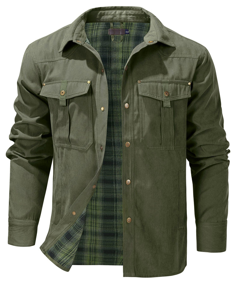 Versatile Men's Jacket with Insulated Flannel Lining – Functional and Reliable