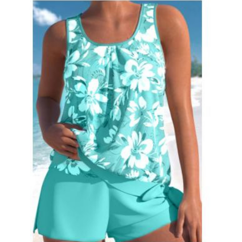 Tankini for Women with Floral Print and Comfortable Shorts
