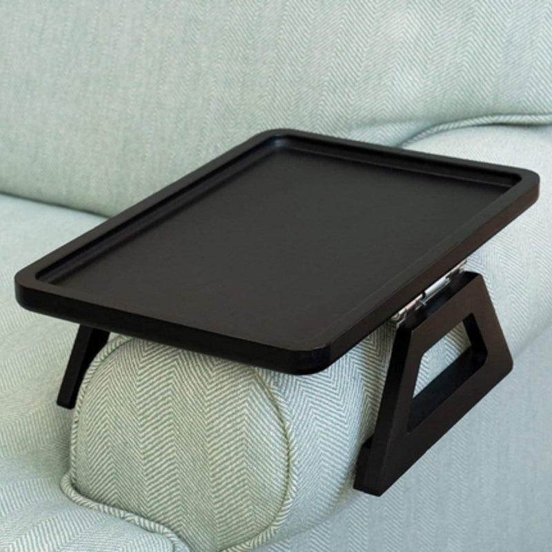 Adjustable Bamboo Armrest Table for Sofa Snacks Drinks Laptop