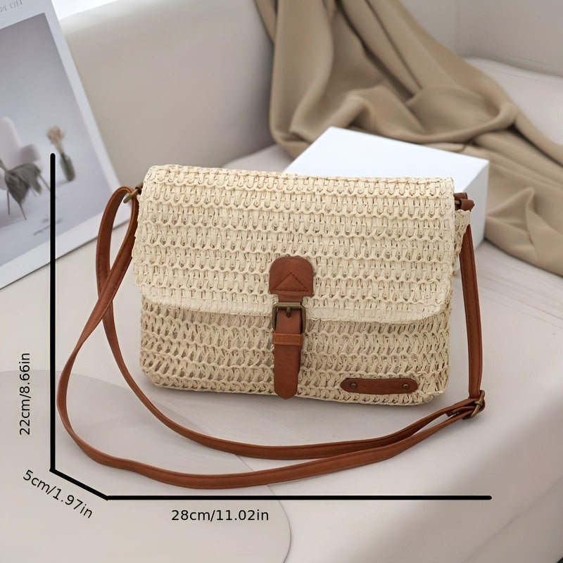 Braided Shoulder Bag for Women in Straw with Adjustable Strap for Summer Looks