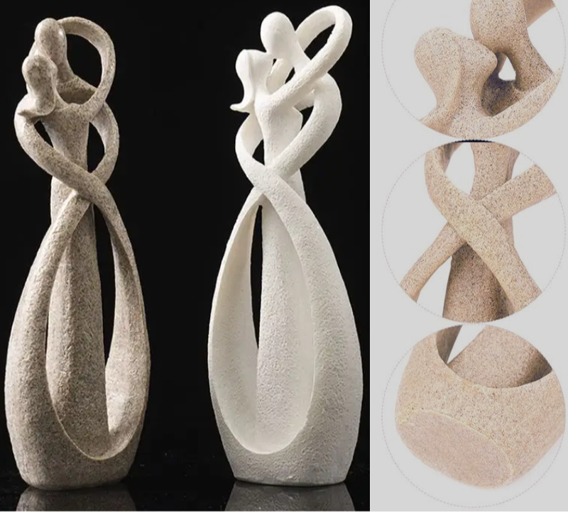 Abstract Sculpture of Embracing Couple as a Timeless Symbol of Love