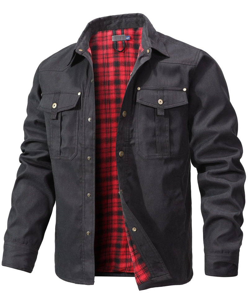 Versatile Men's Jacket with Insulated Flannel Lining – Functional and Reliable