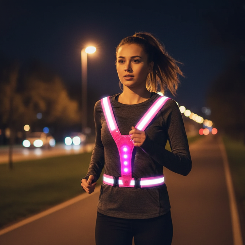 USB Rechargeable LED Safety Vest with 360° Reflective Visibility