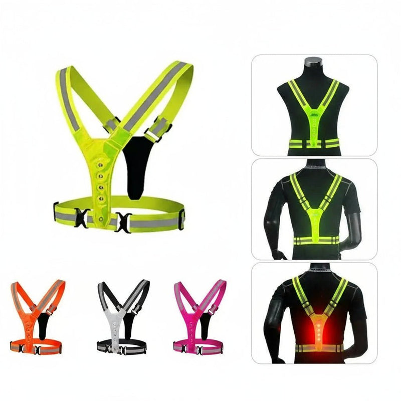 USB Rechargeable LED Safety Vest with 360° Reflective Visibility