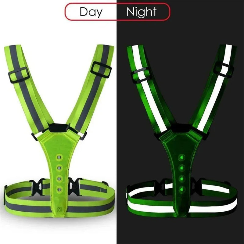 USB Rechargeable LED Safety Vest with 360° Reflective Visibility
