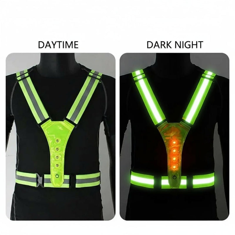 USB Rechargeable LED Safety Vest with 360° Reflective Visibility