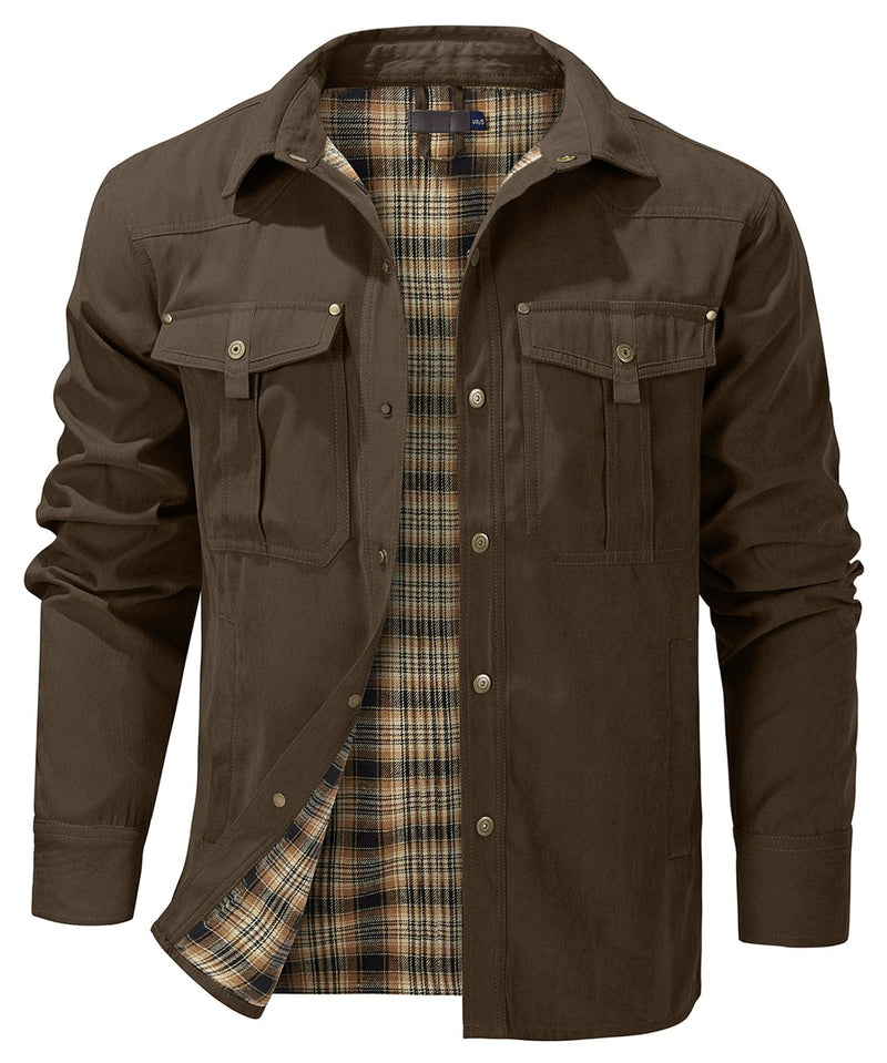 Versatile Men's Jacket with Insulated Flannel Lining – Functional and Reliable