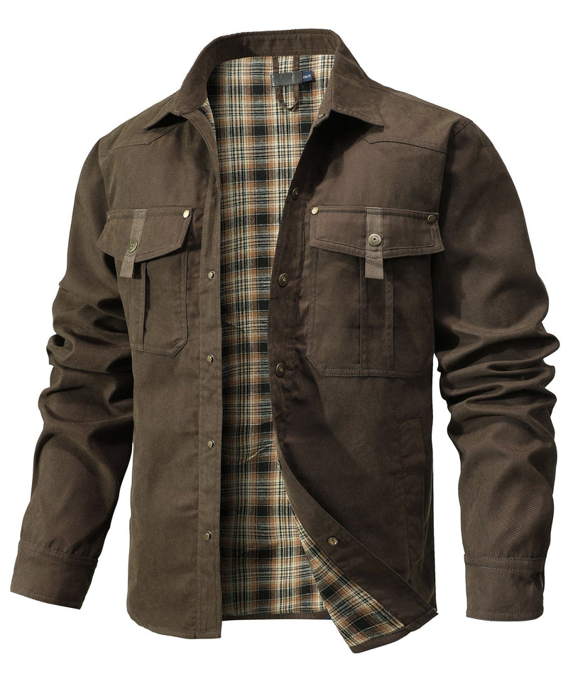 Versatile Men's Jacket with Insulated Flannel Lining – Functional and Reliable