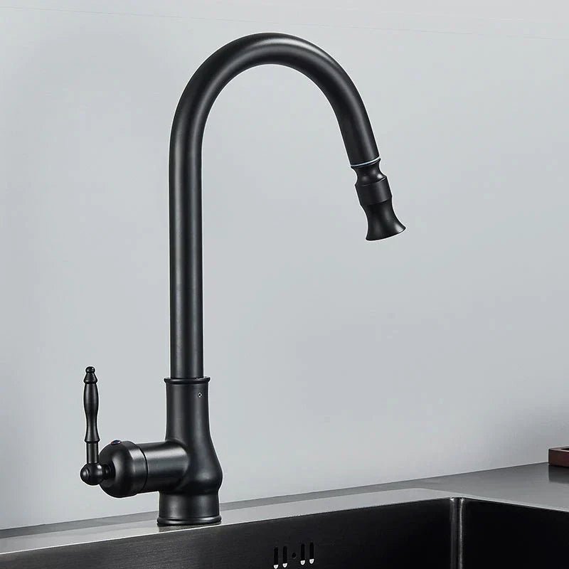 Pull-Out Kitchen Tap with Flexible Spray Head and Solid Brass Construction