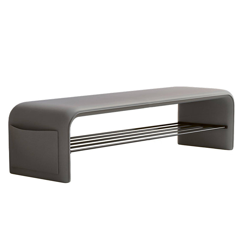 Two-Tier Synthetic Leather Shoe Bench for Entryway Storage and Seating