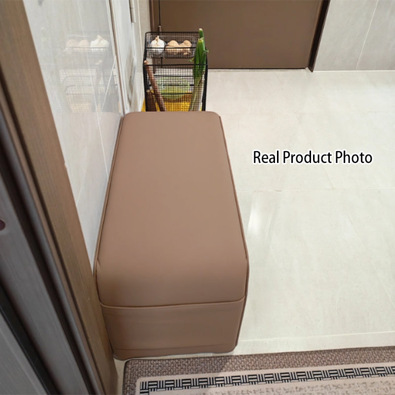 Two-Tier Synthetic Leather Shoe Bench for Entryway Storage and Seating
