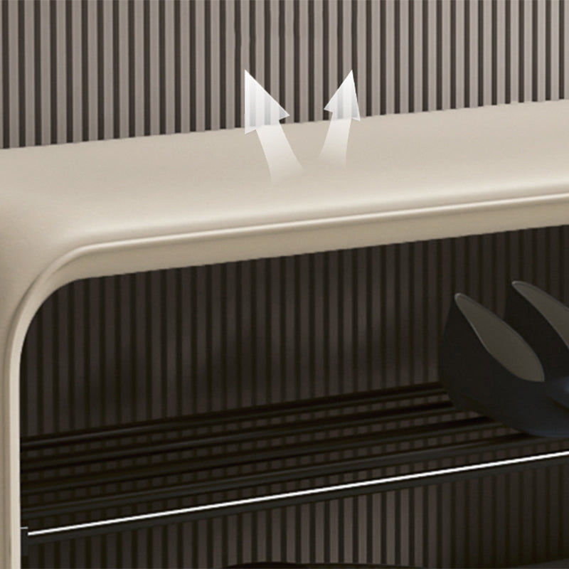Two-Tier Synthetic Leather Shoe Bench for Entryway Storage and Seating