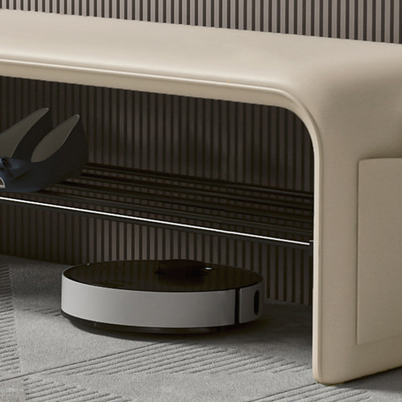 Two-Tier Synthetic Leather Shoe Bench for Entryway Storage and Seating