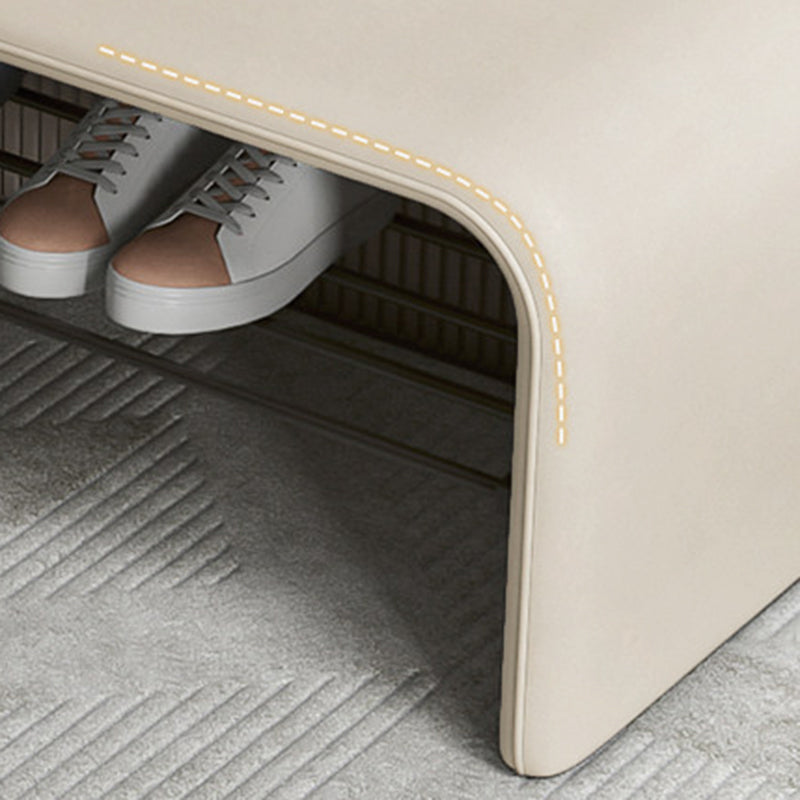 Two-Tier Synthetic Leather Shoe Bench for Entryway Storage and Seating