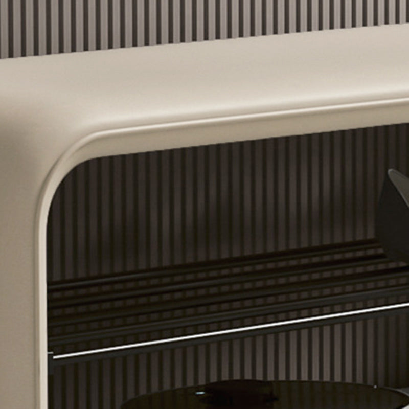 Two-Tier Synthetic Leather Shoe Bench for Entryway Storage and Seating