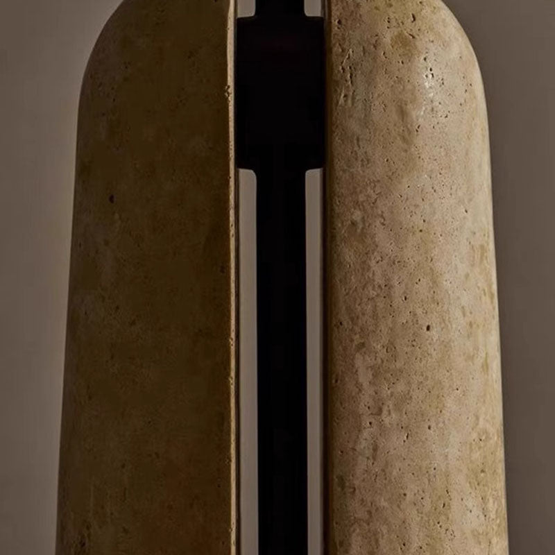Mushroom Table Lamp with Travertine or Marble Base