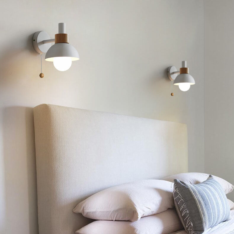 Glass Globe Wall Sconce with Colorful Metal Shade