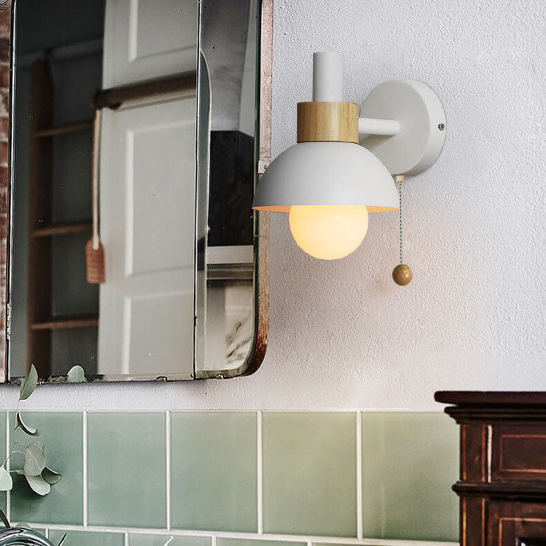 Glass Globe Wall Sconce with Colorful Metal Shade